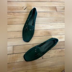 Sam & Libby Green Suede Driving Loafers for Women
